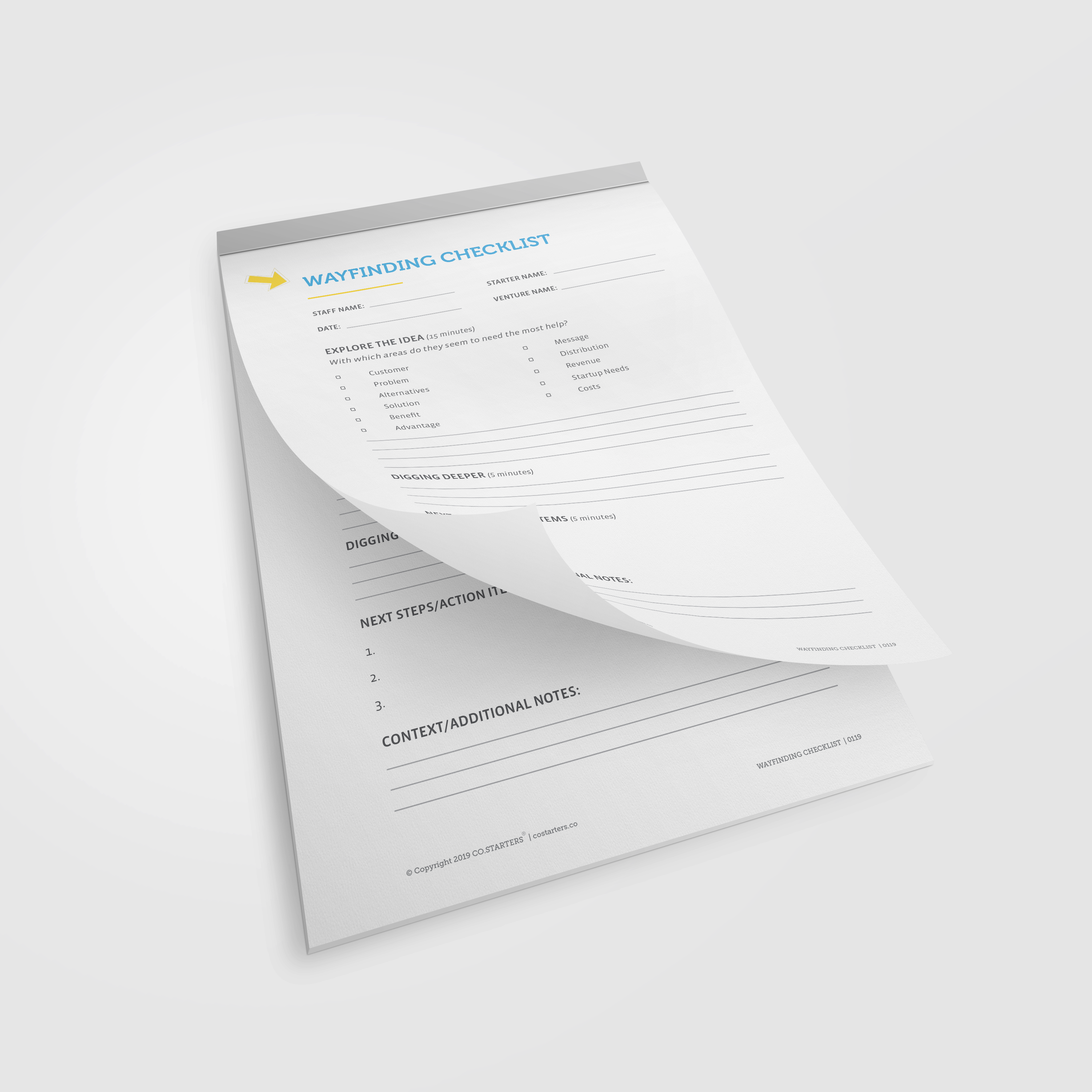 Wayfinding Checklist Pad